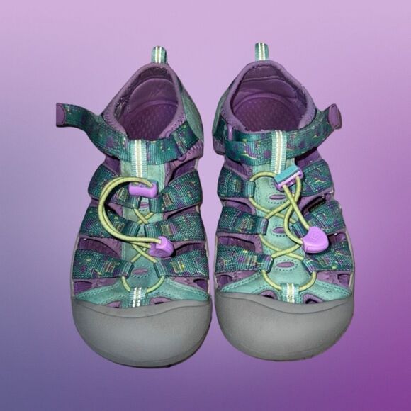 Big Kids' Keen Newport Violet Sea Green Sneaker Sandals H2 Size 4 - Picture 2 of 7